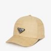 PRADA Logo-plaque Raffia Cap For Womens Naturale & Nero -Deals PRADA Store unnamed file 101
