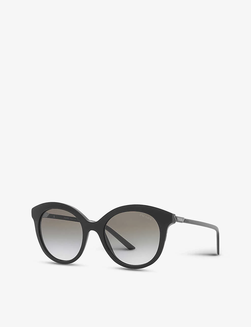 PRADA PR 02YS Acetate Round Sunglasses For Womens Black 4 PRADA PR 02YS Acetate Round Sunglasses For Womens Black - Image 2