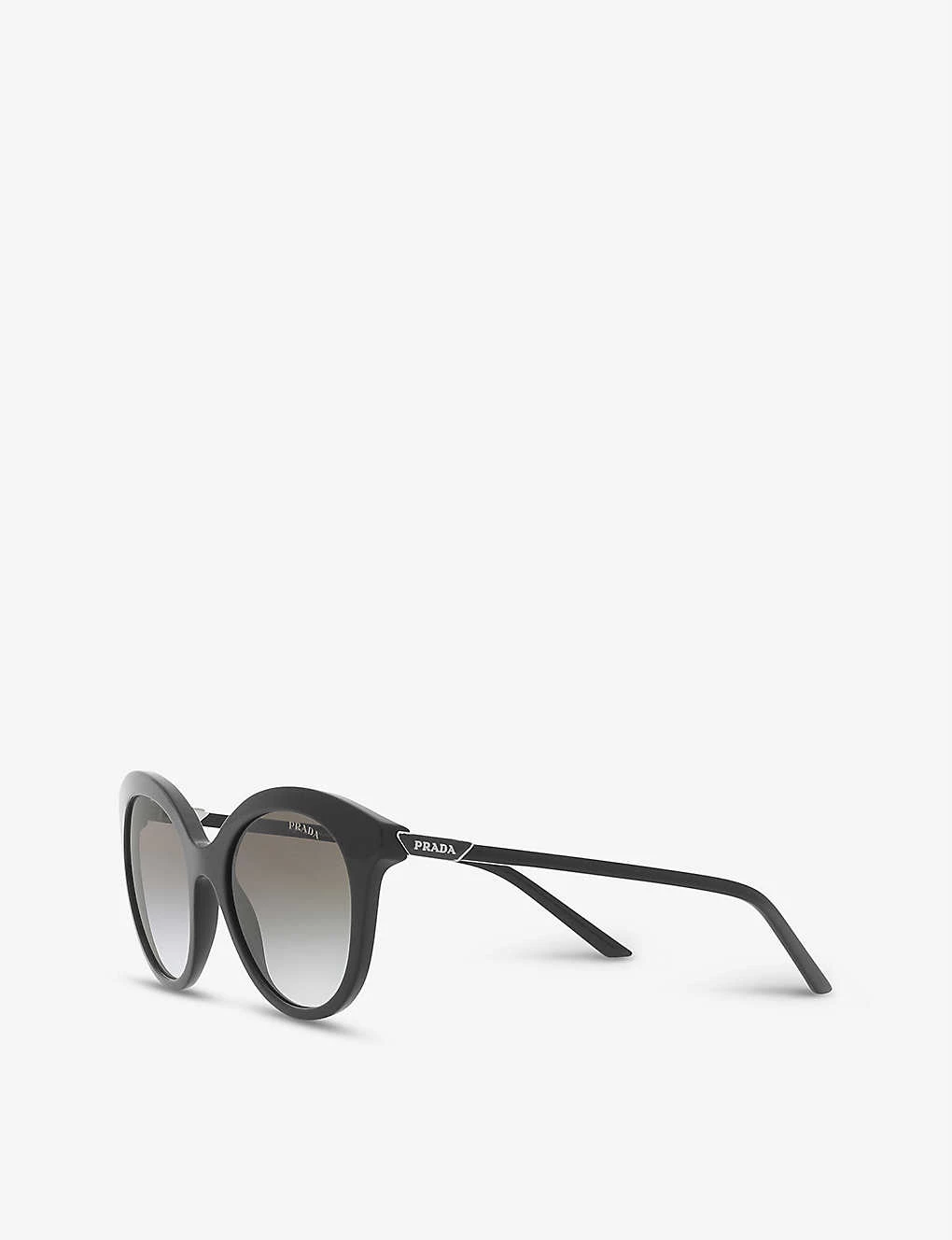 PRADA PR 02YS Acetate Round Sunglasses For Womens Black 5 PRADA PR 02YS Acetate Round Sunglasses For Womens Black - Image 3