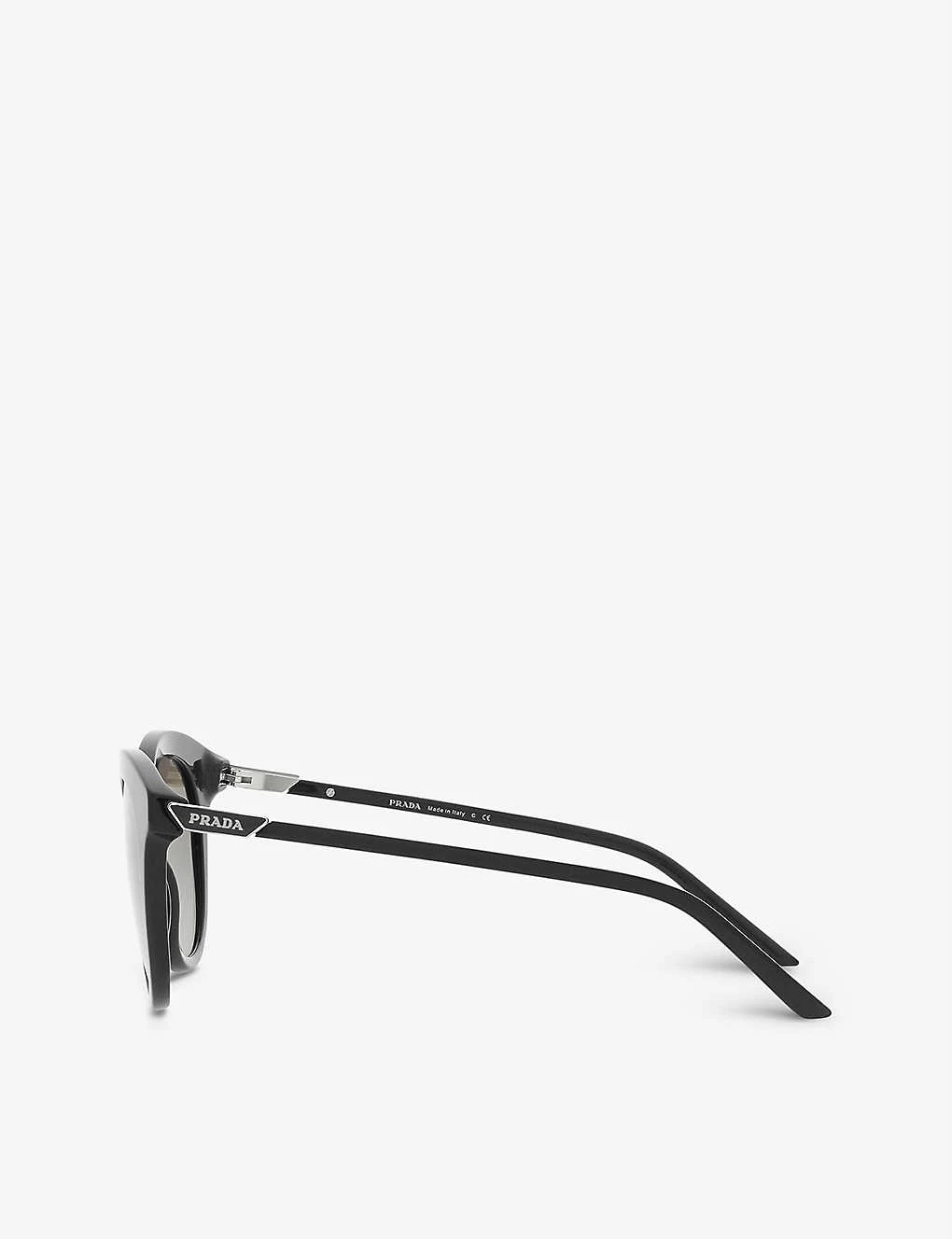 PRADA PR 02YS Acetate Round Sunglasses For Womens Black 6 PRADA PR 02YS Acetate Round Sunglasses For Womens Black - Image 4