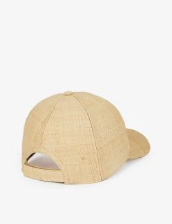 PRADA Logo-plaque Raffia Cap For Womens Naturale & Nero -Deals PRADA Store unnamed file 103