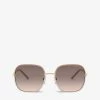 PRADA PR 67XS 58 Rectangle-frame Metal Sunglasses For Womens White