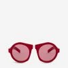 PRADA PR 10XS 50 Duple Acetate Round-frame Sunglasses For Womens Red