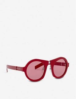 PRADA PR 10XS 50 Duple Acetate Round-frame Sunglasses For Womens Red -Deals PRADA Store unnamed file 1046