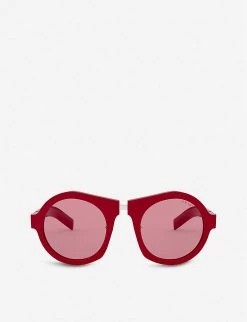 PRADA PR 10XS 50 Duple Acetate Round-frame Sunglasses For Womens Red -Deals PRADA Store unnamed file 1048