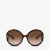 PRADA PR 22XS Tortoiseshell-effect Acetate Round Sunglasses For Womens Brown