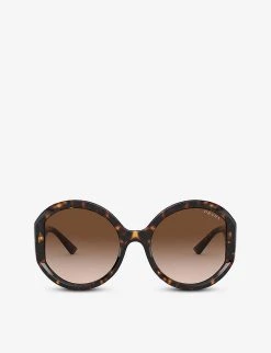 PRADA PR 22XS Tortoiseshell-effect Acetate Round Sunglasses For Womens Brown -Deals PRADA Store unnamed file 1142