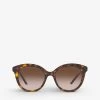 PRADA PR 02YS Acetate Round Sunglasses For Womens Brown
