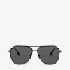PRADA PR 63XS Aviator Metal Sunglasses For Womens Black -Deals PRADA Store unnamed file 1187