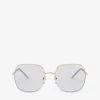 PRADA PR 67XS 58 Rectangle-frame Gold-tone Metal Sunglasses For Womens -Deals PRADA Store unnamed file 1197