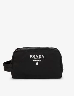 PRADA Triangle-plaque Logo-embroidered Recycled-nylon Wash Bag For Mens Nero -Deals PRADA Store unnamed file 120