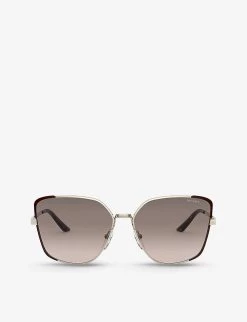 PRADA PR 60XS Metal And Mirror-coated Square Sunglasses For Womens Gold