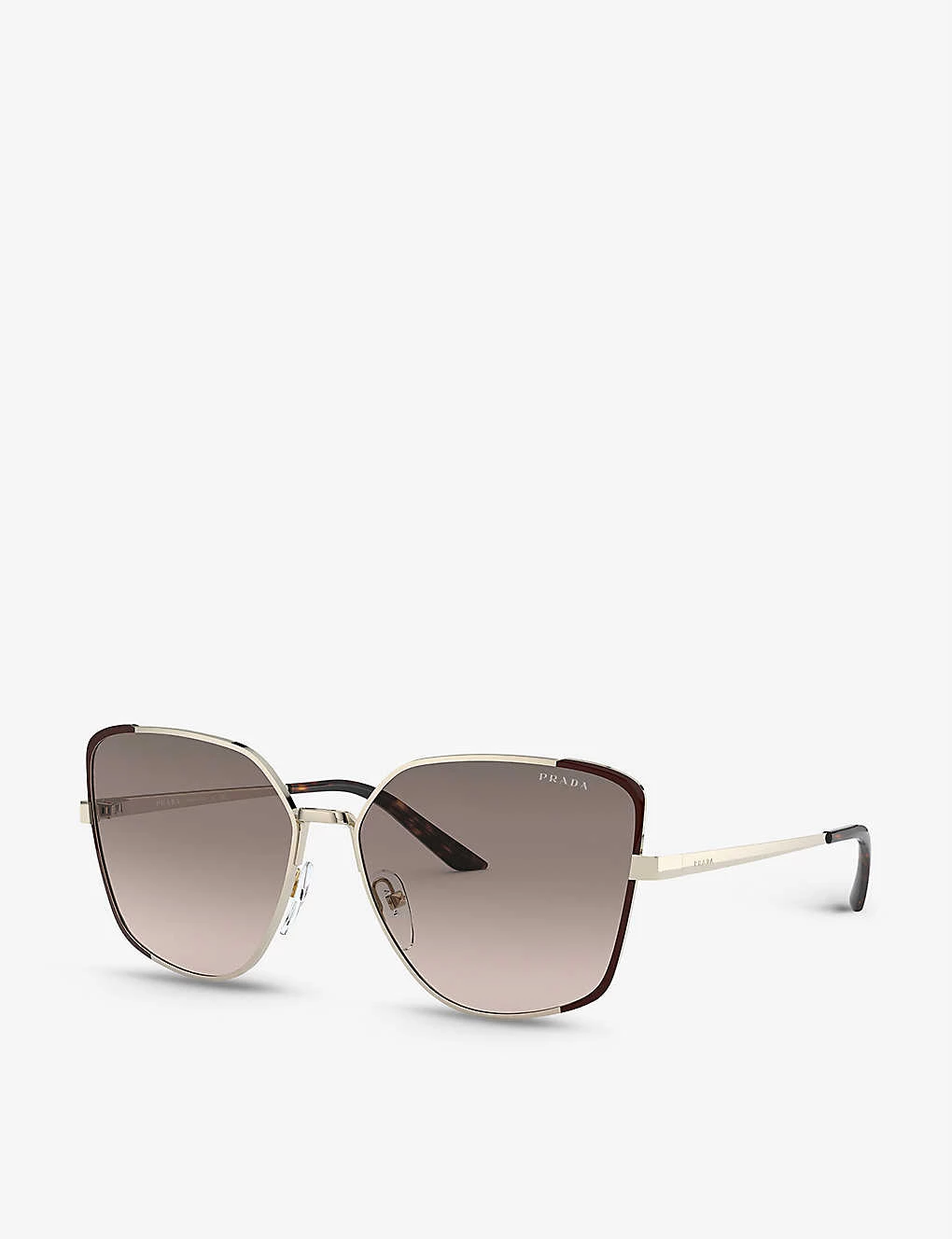 PRADA PR 60XS Metal And Mirror-coated Square Sunglasses For Womens Gold 4 PRADA PR 60XS Metal And Mirror-coated Square Sunglasses For Womens Gold - Image 2