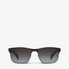 PRADA PR 51OS Rectangle-frame Metal Sunglasses For Womens Black