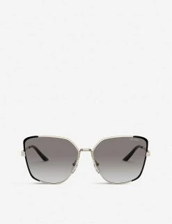 PRADA PR 60XS 07B4K0 Metal And Mirror-coated Square Sunglasses For Womens Gold