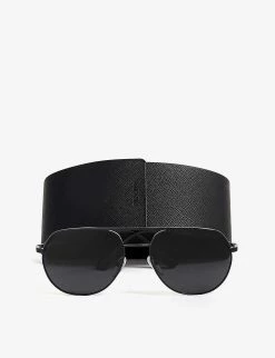 PRADA PR55US Irregular-frame Sunglasses For Womens Black -Deals PRADA Store unnamed file 1254