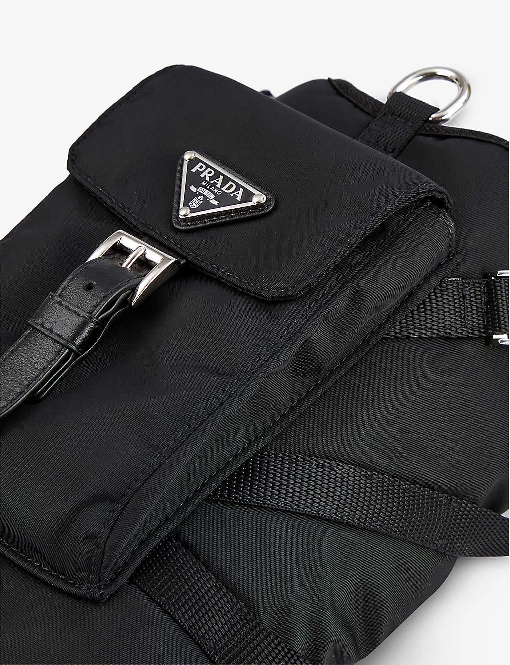 PRADA Re-Nylon Branded Recycled-nylon Dog Backpack For Womens Nero 4 PRADA Re-Nylon Branded Recycled-nylon Dog Backpack For Womens Nero - Image 2