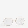 PRADA PR56WV Square-frame Metal Glasses For Womens Gold