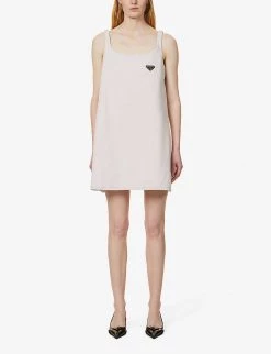 PRADA A-line Faded Denim Mini Dress For Womens Pink -Deals PRADA Store unnamed file 199