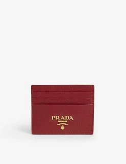 PRADA Logo Saffiano Leather Cardholder For Womens Fuoco -Deals PRADA Store unnamed file 244