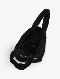 PRADA Branded Shearling Tote Bag For Womens Nero+bianco -Deals PRADA Store unnamed file 253