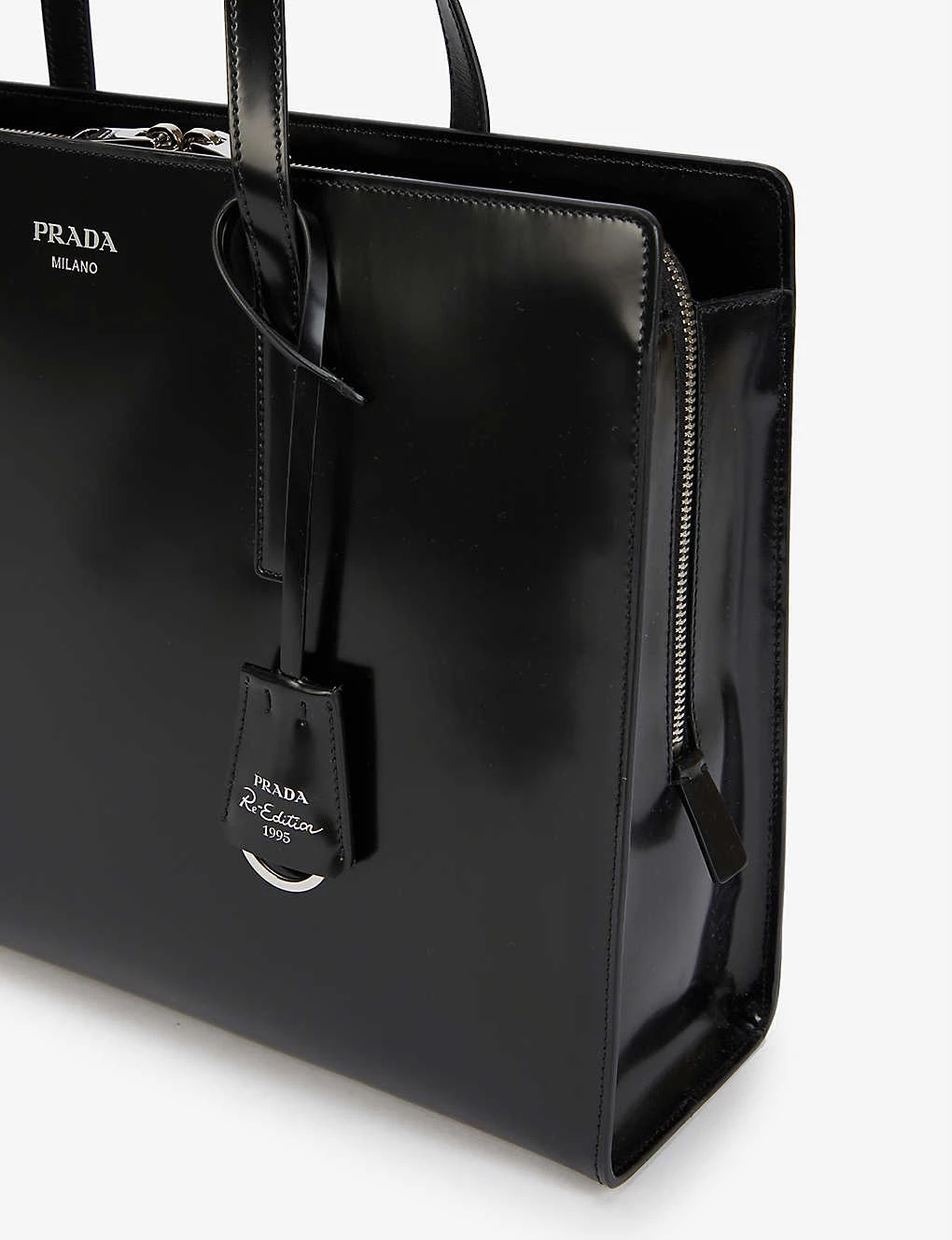 PRADA Spazzolato Caroline Leather Tote Bag For Womens Nero 7 PRADA Spazzolato Caroline Leather Tote Bag For Womens Nero - Image 5