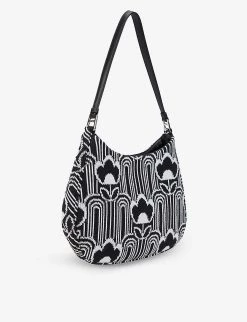 PRADA Cleo Patterned Jacquard Shoulder Bag For Womens Nero+bordeaux -Deals PRADA Store unnamed file 264