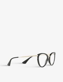 PRADA PR53UV Catwalk Cat-eye Acetate And Metal Glasses For Womens Black -Deals PRADA Store unnamed file 275