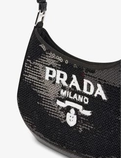 PRADA Cleo Sequin-embellished Leather Shoulder Bag For Womens Platino+nero 12 PRADA Cleo Sequin-embellished Leather Shoulder Bag For Womens Platino+nero -Deals PRADA Store unnamed file 30