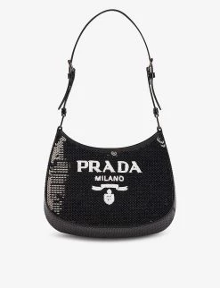 PRADA Cleo Sequin-embellished Leather Shoulder Bag For Womens Platino+nero 13 PRADA Cleo Sequin-embellished Leather Shoulder Bag For Womens Platino+nero -Deals PRADA Store unnamed file 31