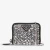 PRADA Crystal-embellished Woven Cross-body Purse For Womens Metal