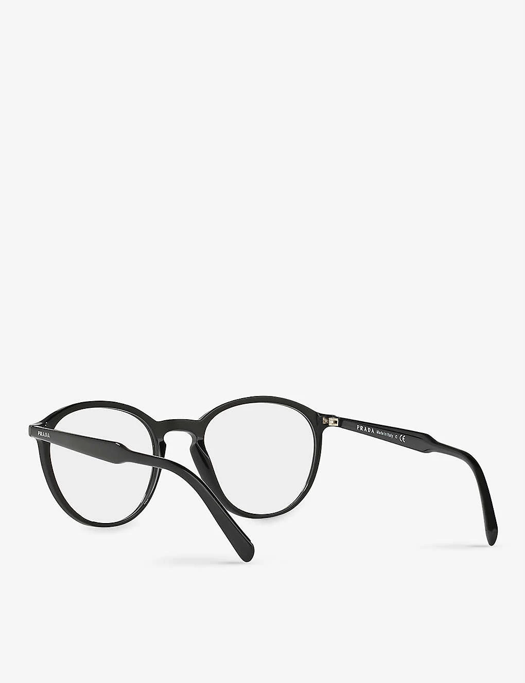 PRADA PR 13TV Acetate Round-frame Optical Glasses For Womens Black 6 PRADA PR 13TV Acetate Round-frame Optical Glasses For Womens Black - Image 4