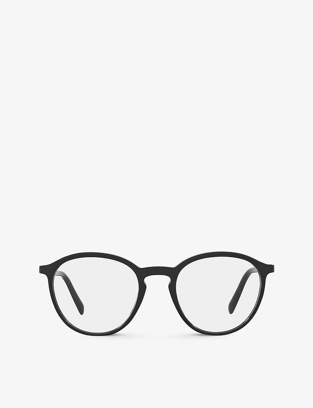 PRADA PR 13TV Acetate Round-frame Optical Glasses For Womens Black 7 PRADA PR 13TV Acetate Round-frame Optical Glasses For Womens Black - Image 5