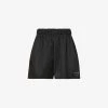 PRADA Logo-plaque High-rise Recycled-nylon Shorts For Womens Nero