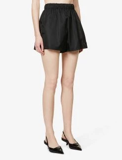 PRADA Logo-plaque High-rise Recycled-nylon Shorts For Womens Nero 10 PRADA Logo-plaque High-rise Recycled-nylon Shorts For Womens Nero -Deals PRADA Store unnamed file 342