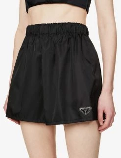PRADA Logo-plaque High-rise Recycled-nylon Shorts For Womens Nero 12 PRADA Logo-plaque High-rise Recycled-nylon Shorts For Womens Nero -Deals PRADA Store unnamed file 344