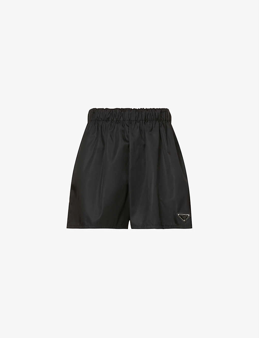 PRADA Logo-plaque High-rise Recycled-nylon Shorts For Womens Nero 8 PRADA Logo-plaque High-rise Recycled-nylon Shorts For Womens Nero - Image 6