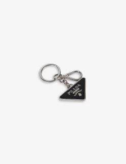 PRADA Brand-plaque Steel And Leather Keyring For Mens Nero -Deals PRADA Store unnamed file 353