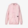PRADA Floral-print Relaxed-fit Cotton-fleece Hoody For Mens Rosa