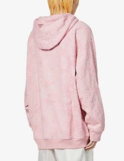 PRADA Floral-print Relaxed-fit Cotton-fleece Hoody For Mens Rosa -Deals PRADA Store unnamed file 381