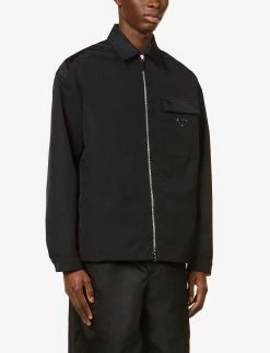 PRADA Brand-plaque Regular-fit Wool Shirt For Mens Nero -Deals PRADA Store unnamed file 387