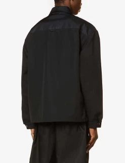 PRADA Brand-plaque Regular-fit Wool Shirt For Mens Nero -Deals PRADA Store unnamed file 388