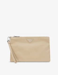 PRADA Brand-plaque Recycled-nylon Clutch Bag For Mens Deserto -Deals PRADA Store unnamed file 407