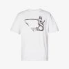 PRADA Symbol Graphic-print Cotton-jersey T-shirt For Mens Bianco