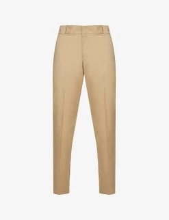 PRADA Tapered Regular-fit Cotton-twill Trousers For Mens Corda