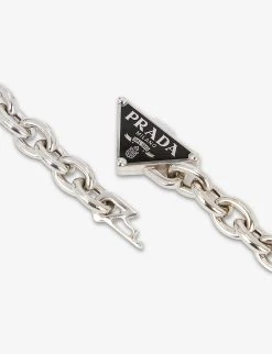 PRADA Symbol Sterling-silver And Enamel Pendant Necklace For Womens Argento -Deals PRADA Store unnamed file 458