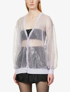 PRADA V-neck Sequin-embellished Woven Cardigan For Womens Lilla 10 PRADA V-neck Sequin-embellished Woven Cardigan For Womens Lilla -Deals PRADA Store unnamed file 463
