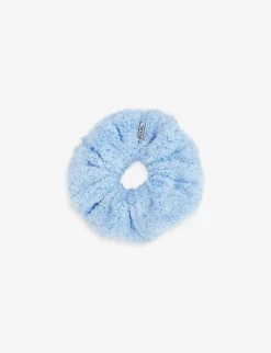 PRADA Branded-plaque Terry-textured Stretch-woven Scrunchie For Womens Celeste -Deals PRADA Store unnamed file 503