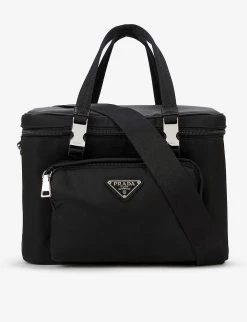 PRADA Brand-plaque Shell Picnic Set Bag For Mens Nero