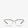 PRADA PR 56YV Rectangular-frame Metal And Acetate Optical Glasses For Womens Gold